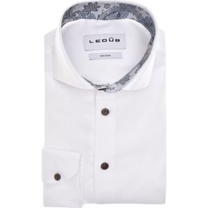 Ledub modern fit overhemd, mouwlengte 72 cm, popeline, wit