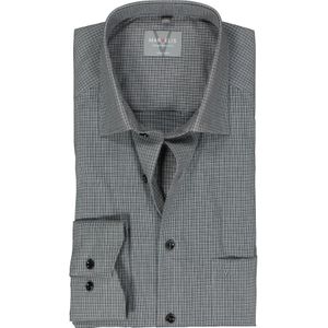 MARVELIS comfort fit overhemd, popeline, zwart geruit