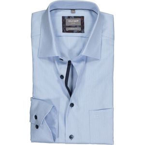 OLYMP Luxor comfort fit overhemd, mouwlengte 7, lichtblauw twill (contrast) 48