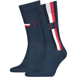 Tommy Hilfiger Sock Iconic Stripe (2-pack), heren sokken, marineblauw gestreept