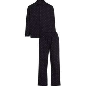 Calvin Klein heren pyjama met knoopjes, zwart dessin