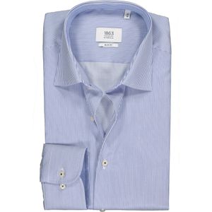 ETERNA 1863 slim fit premium overhemd, twill heren overhemd, donkerblauw met wit gestreept 42