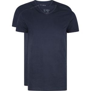 RJ Bodywear Everyday Gouda T-shirts (2-pack), heren T-shirts V-hals smal, donkerblauw -  Maat: XL