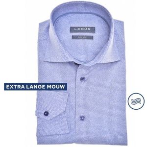 Ledub modern fit overhemd, mouwlengte 7, middenblauw