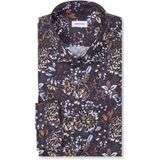 Seidensticker comfort fit overhemd, popeline, bruin dessin