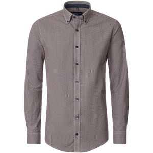 CASA MODA Sport comfort fit overhemd, flanel, bruin dessin