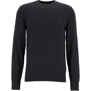 Marc O'Polo regular fit pullover, heren trui wol- met katoenmengsel met O-hals, zwart (middeldik)