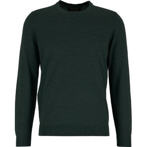 MARVELIS modern fit trui wol, O-hals, donkergroen