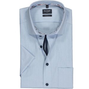 OLYMP modern fit overhemd, korte mouw, structuur, lichtblauw (contrast) 41