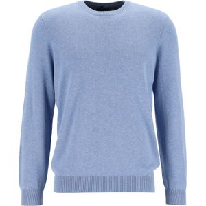 MARVELIS modern fit trui katoen, O-hals, lichtblauw -  Maat: XL