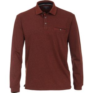 CASA MODA comfort fit polo lange mouw, rood -  Maat: L