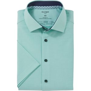 OLYMP Luxor 24/7 modern fit overhemd, korte mouw, structuur, lichtgroen