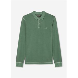 Marc O'Polo regular fit polo lange mouw, heren poloshirt, groen -  Maat: XS