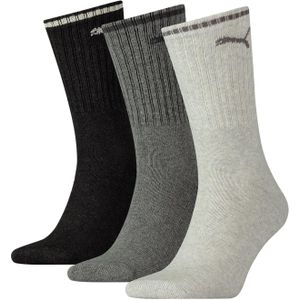 Puma Crew Sock Stripe (3-pack),  sokken, antraciet gestreept