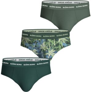 Bjorn Borg Cotton Stretch brief, heren slips (3-pack), groen, print, groen