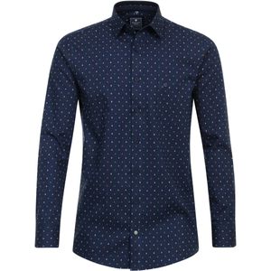 3 voor 99 | Redmond comfort fit overhemd, twill, blauw dessin