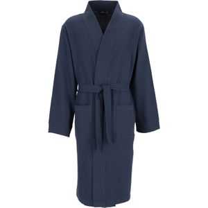 Gotzburg heren badjas pique (middeldik), blauw