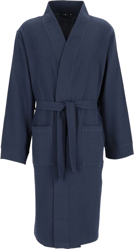 Gotzburg heren badjas pique (middeldik), blauw