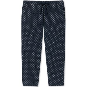 SCHIESSER Mix+Relax nachtkleding dames, dames broek 3/4-lengte stippen donkerblauw