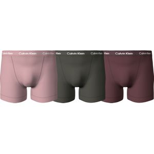 Calvin Klein heren boxers normale lengte (3-pack), roze, olijfgroen, bordeaux -  Maat: M