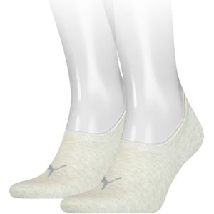 Puma Unisex Footie High Cut (2-pack), unisex onzichtbare sokken, beige -  Maat: 43-46