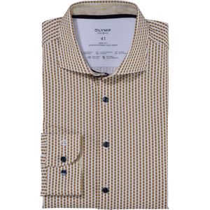 OLYMP 24/7 Level 5 body fit overhemd, tricot, messing dessin