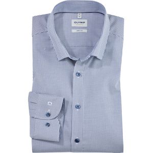 OLYMP Level 5 body fit overhemd, popeline, taupe geruit