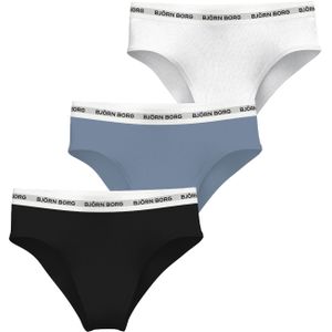 Bjorn Borg dames Logo Highwaist Briefs, slip hoge taille (3-pack), wit, blauw, zwart