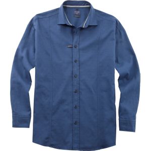 OLYMP Casual relaxed fit overhemd, flanel, marineblauw geruit