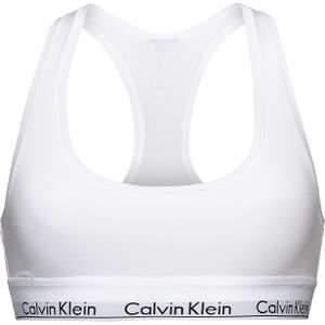 Calvin Klein dames Modern Cotton bralette top, ongevoerd, wit -  Maat: S