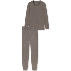 SCHIESSER Comfort Essentials pyjamaset, dames pyjama lang taupe
