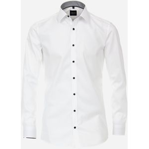 VENTI body fit overhemd, mouwlengte 7, popeline, wit