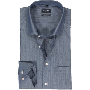 OLYMP modern fit overhemd, structuur, marine blauw 44