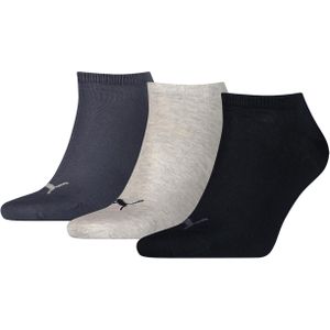 Puma Unisex Sneaker Plain (3-pack), unisex enkelsokken, blauw, grijs, blauw -  Maat: 35-38
