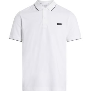 Calvin Klein Stretch Pique Tipping Slim Polo, heren poloshirt, wit -  Maat: M