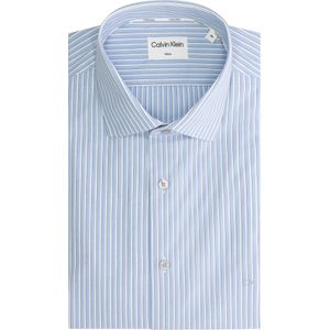 Calvin Klein modern fit overhemd, Thermo Tech Stripe Fitted Shirt, lichtblauw gestreept 41