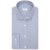 Seidensticker - Overhemd - Blauw - Lange Mouw - 100% Katoen - Modern Kent Kraag