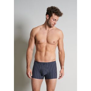 Gotzburg heren boxer normale lengte (1-pack), donkerblauw gestreept -  Maat: M