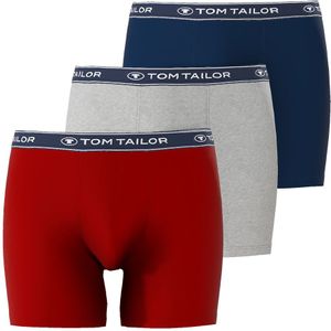 TOM TAILOR heren boxer normale lengte (3-pack), donkerrood -  Maat: M