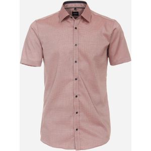 VENTI body fit overhemd, korte mouw, dobby, oranje