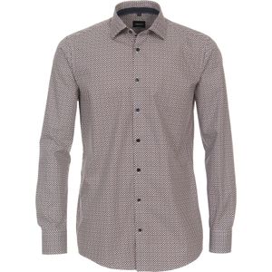 VENTI modern fit overhemd, popeline, rood dessin
