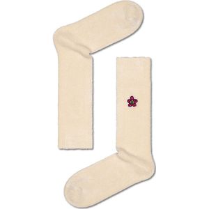 Happy Socks Embroidered Flower Crew Sock, unisex enkelsokken