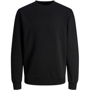 JACK & JONES Bradley sweat crew regular fit, heren sweatshirt katoenmengsel met O-hals, zwart -  Maat: XL