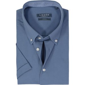 Ledub modern fit overhemd, korte mouw, lichtblauw tricot