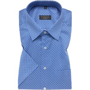 ETERNA comfort fit overhemd korte mouw overhemd, twill, blauw dessin 44