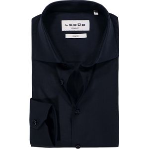 Ledub modern fit overhemd, mouwlengte 72 cm, popeline, donkerblauw