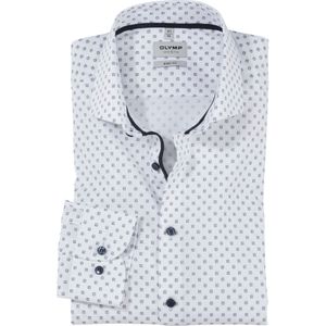 OLYMP Level 5 body fit overhemd, satijnbinding, rood dessin