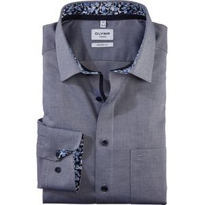 OLYMP Tendenz modern fit overhemd, structuur, marineblauw