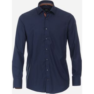 VENTI modern fit overhemd, mouwlengte 7, structuur, blauw 44