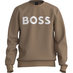 BOSS Soleri regular fit trui katoen, heren sweatshirt middeldik, midden beige -  Maat: XXL